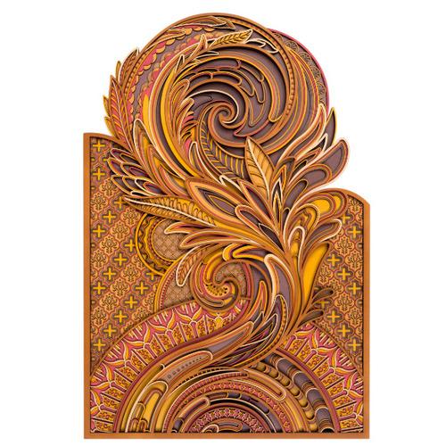 Intricate Swirl 3D Wood Wall Art