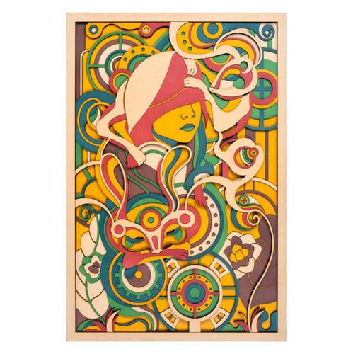 Abstract Female 3D Wood Wall Art