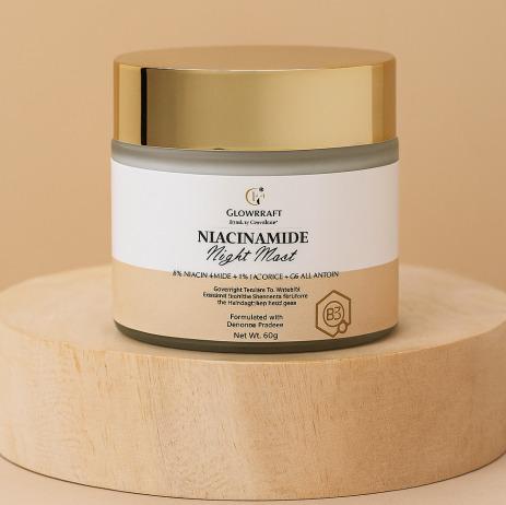 Niacinamide Night Mask - Overnight Repair & Brightening | Glowkraft