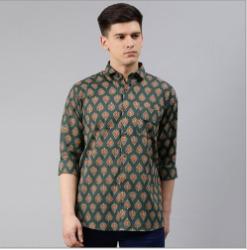 Millennial Mens Grey Cotton Full Sleeves Shirts