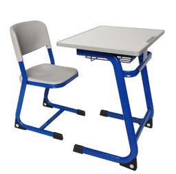 Blue & White Wooden School Benches With Desk