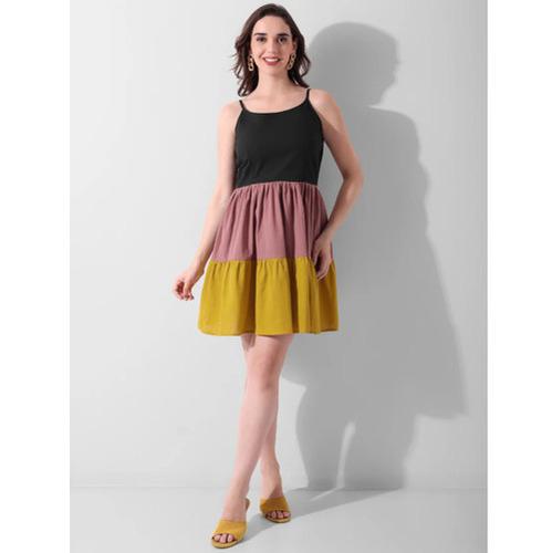 Tricolor Breeze Tiered Dress