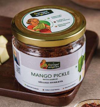 Mango Pickle with Garlic Vellulli Avakaya