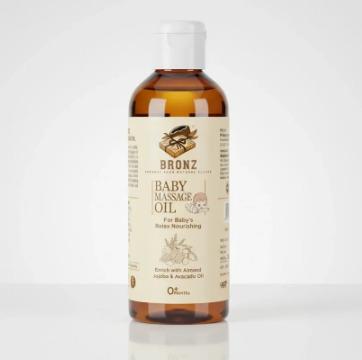 BRONZ Baby Massage Oil Enrich With Almond, Jojoba & Avacado Oil For Baby's Relax Nourishing 100ml