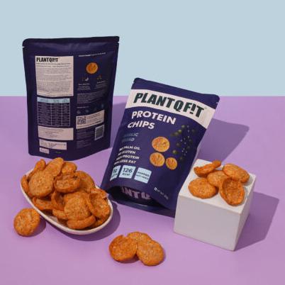 PLANTQFIT Protein Chips-Garlic Bread