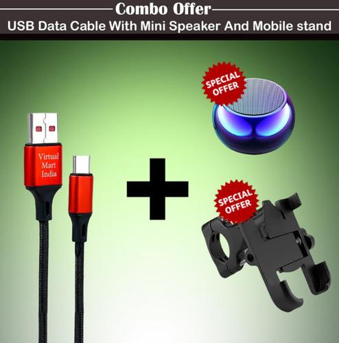 USB Cable with Mini Speaker & Mobile Stand
