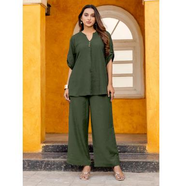 Women Rayon Fax Casual Style Co-Ord-OLIVIA