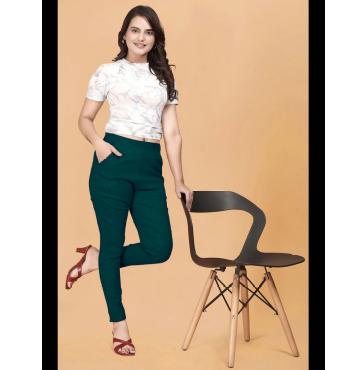Cotton Lycra Woman Pant with pocket