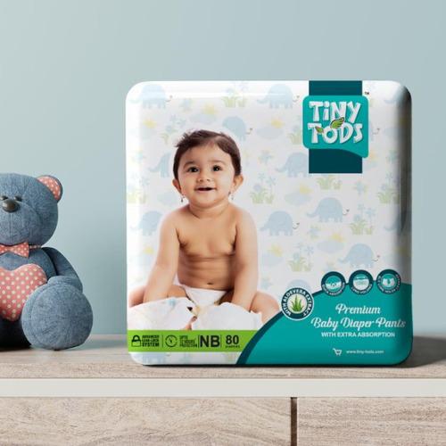 Tiny Tods premium baby diaper - NB(new born) - 80 Diapers