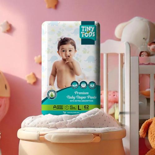 Tiny Tods premium baby diaper | L (large) | 62 Diapers