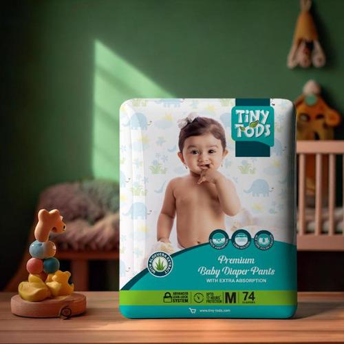 Tiny Tods premium baby diaper | M (medium) | 74 Diapers