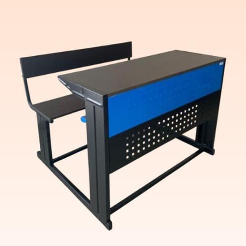 Blue & Black Wooden School Benches With Desk