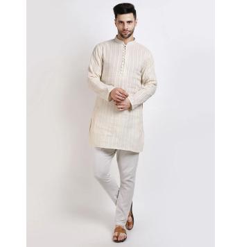 Classic Ivory Mid-Length Kurta Set