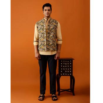 Multicolor Floral Nehru Reversible-Jacket