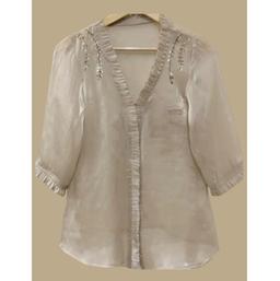 Embellished Ivory Grace Chanderi Silk top