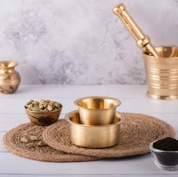 Matte Finished Brass Coffee Dabara Set