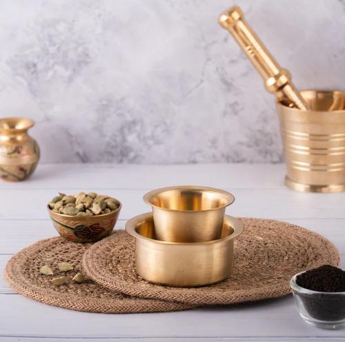Matte Finished Brass Coffee Dabara Set