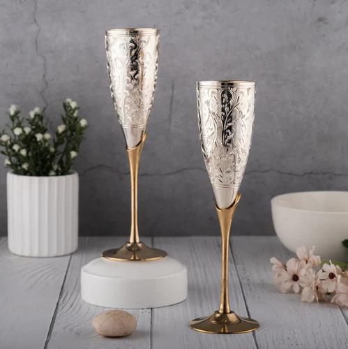 Brass Champagne Glass Set of 2