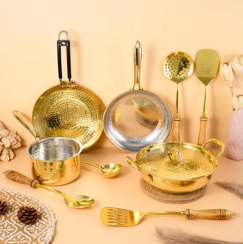 Brass Cookware Set - 10 Pcs