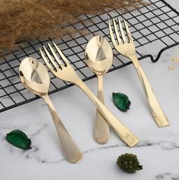 Brozne Dinner Dessert Spoon Fork Set (Pack of 12) - Glossy