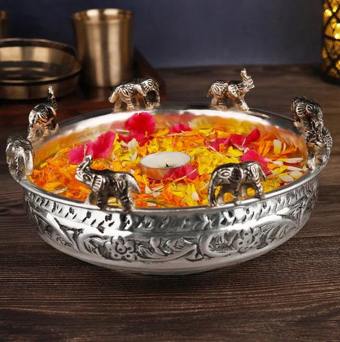 Brass Urli Silver Coated