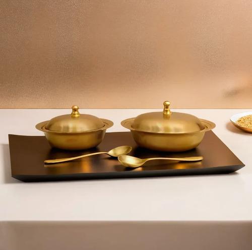 Kansa Chinese Bowls(Serving) with Spoon | Set of 2