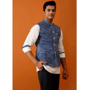 Navy Blue Nehru Jacket