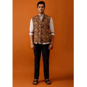 Multicolor Floral Nehru Reversible-Jacket
