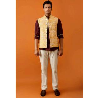 Mustard Yellow Nehru Reversible Jacket