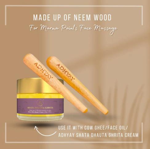 Marma Points Massage Wand | Neem Wood Applicator