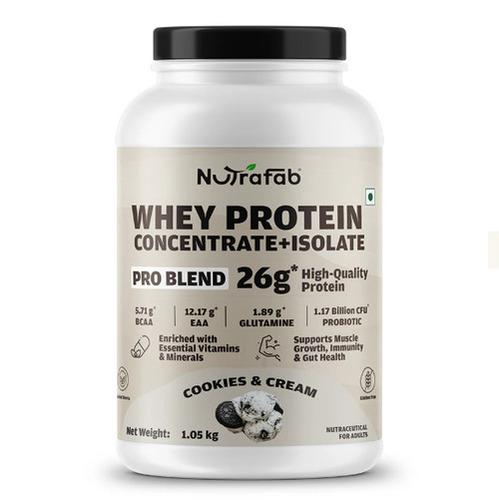 Nutrafab Whey Protein Concentrate & Isolate Pro Blend - 1.05 Kg | Cookies & Cream Flavour