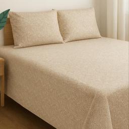 Majestic Cream 200 TC, 100% Printed cotton Bedsheet Double Bed