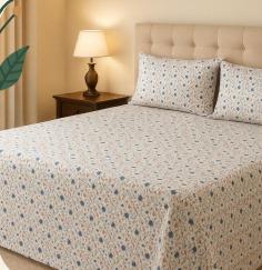 Floral 200 TC, 100% Printed cotton Bedsheet Double Bed
