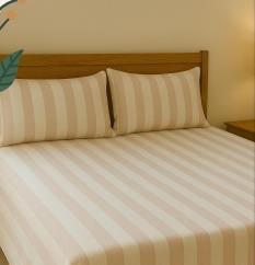 Pink 200 TC, 100% Printed cotton Bedsheet Double Bed