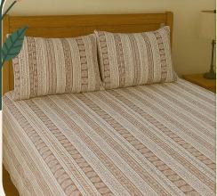 Brown 200 TC, 100% Printed cotton Bedsheet Double Bed