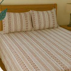 Brown 200 TC, 100% Printed cotton Bedsheet Double Bed