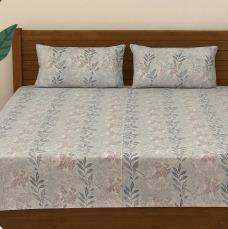 Purple flora 200 TC, 100% Printed cotton Bedsheet Double Bed