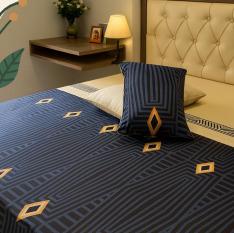 Strip black 200 TC, 100% Printed cotton Bedsheet Double Bed