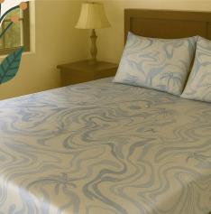 Strip blue 200 TC, 100% Printed cotton Bedsheet Double Bed