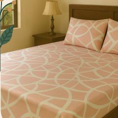 Pink print 200 TC, 100% Printed cotton Bedsheet Double Bed
