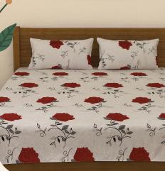 Red rose 200 TC, 100% Printed cotton Bedsheet Double Bed