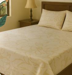 Yellow flora 200 TC, 100% Printed cotton Bedsheet Double Bed