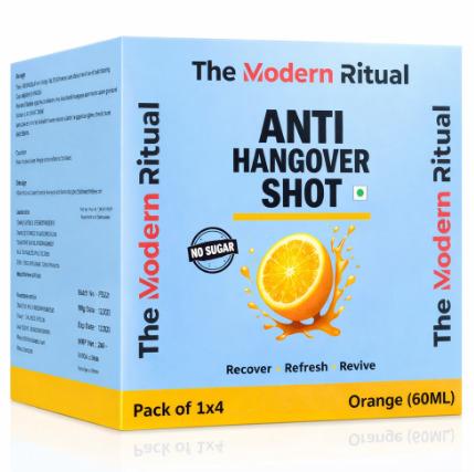 4-Pack Shot Box orange Flavor â¢ Anti Hangover Shot Box