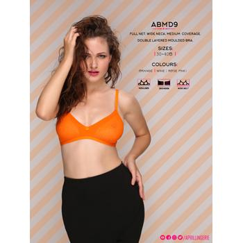Orange Double Layered Moulded Bra