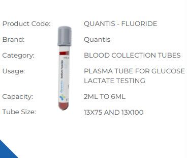 Quantis Sodium Fluoride/Potassium Oxalate tubes