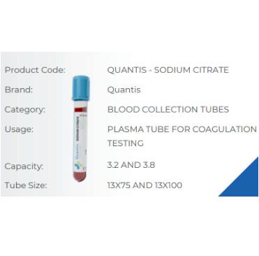 Quantis Citrate tubes