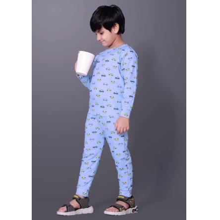 Vibrant Blue Polycotton Printed T shirt And Pant