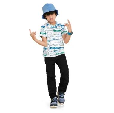 Pearl White Digital Printed Cotton Blend Boys T Shirt