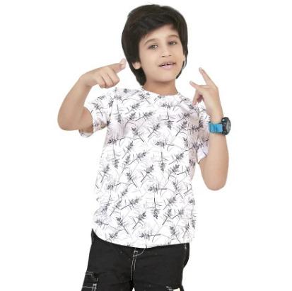Snow White Digital Printed Cotton Blend Boys T Shirt