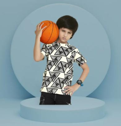 White Soft Cotton Blend Fancy Digital Printed T shirt